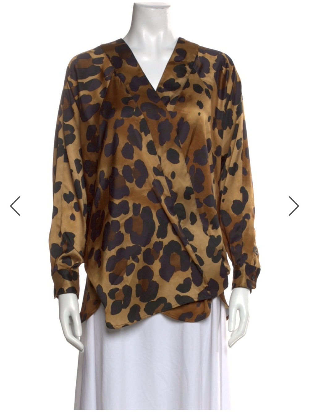 Smythe Brown and Black Leopard-Print Wrap Blouse